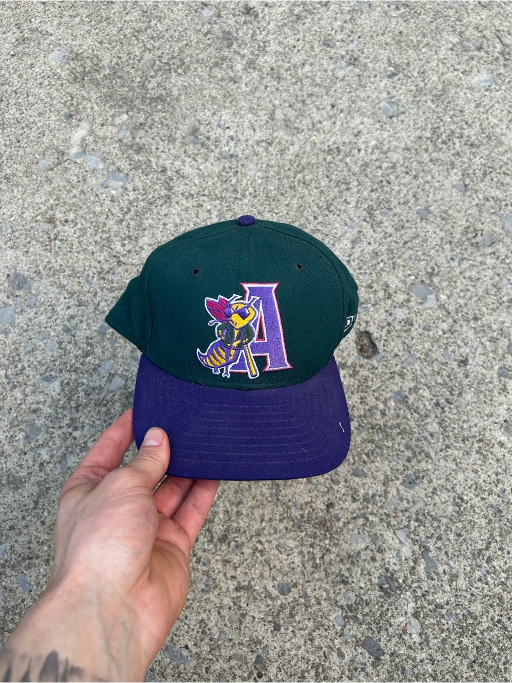 Augusta greenjackets New Era Green and Purple Baseball Cap with Hornet Logo